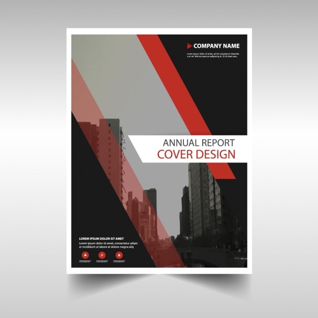 Kostenloser Vektor rot schwarz jahresbericht cover-design-vorlage