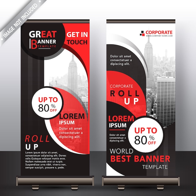 Kostenloser Vektor rote abstrakte firma roll-up-design