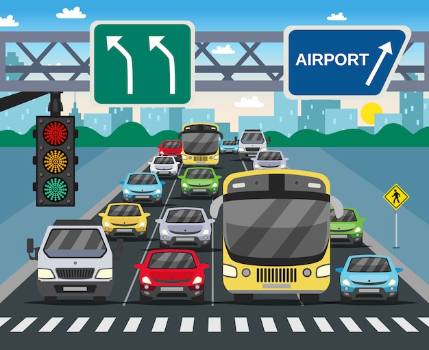 Rote Ampel flache Abbildung