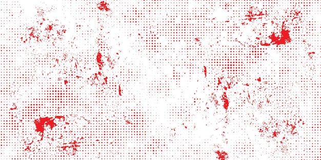 Kostenloser Vektor rote grunge-textur mit halbton detailliert