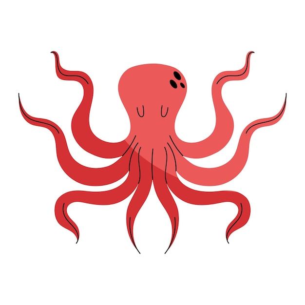 Rote oktopus-illustration