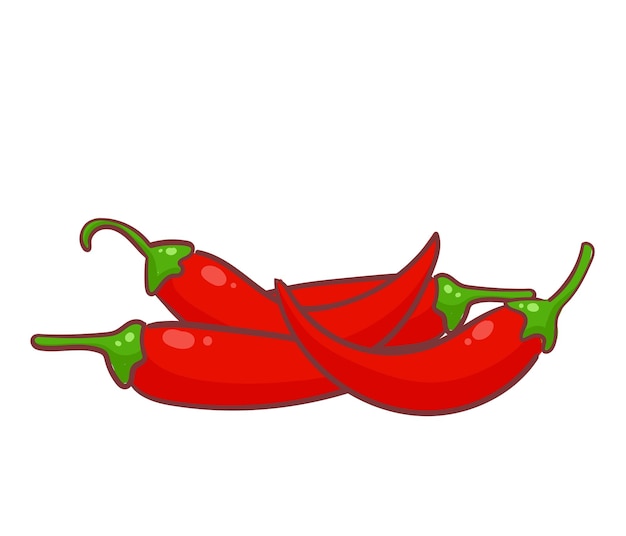Rote Paprika Chili würziges Logo handgezeichnete Illustration
