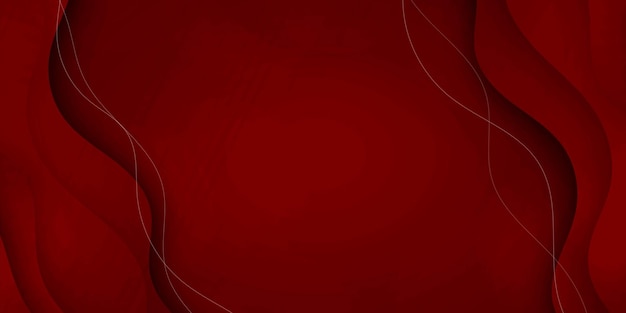 Roter abstrakter Bannerhintergrund für Unternehmen mit wellenförmigen Formen mit fließendem Farbverlauf, Vektordesign-Post