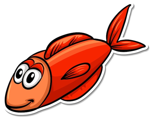 Roter fisch meer tier cartoon aufkleber