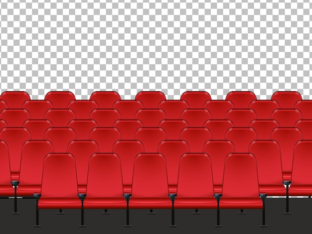 Roter Sitz im Kino mit transparent
