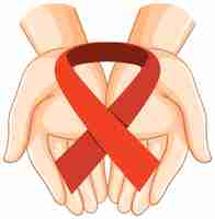 Kostenloser Vektor rotes band aids hiv-symbol