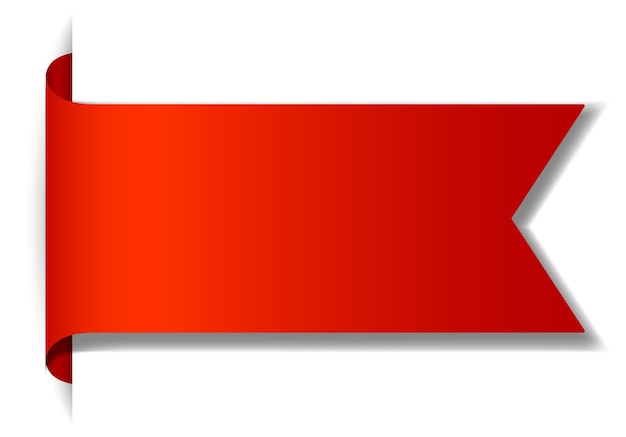 Kostenloser Vektor rotes fahnendesign auf weißem hintergrund