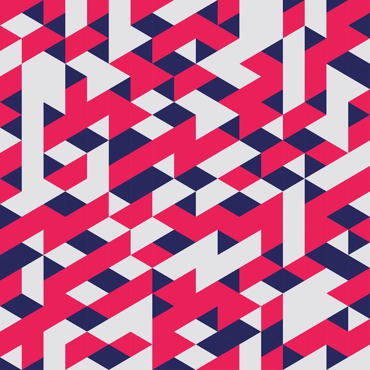 Kostenlose Vektor rotes geometrisches nahtloses muster abstrakter hintergrund vektorillustration