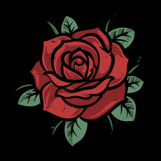rotes Rosenblüten-Vektorlogo