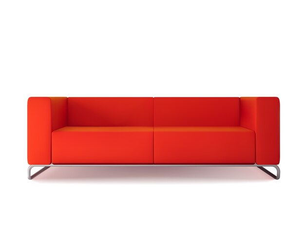 Rotes Sofa isoliert