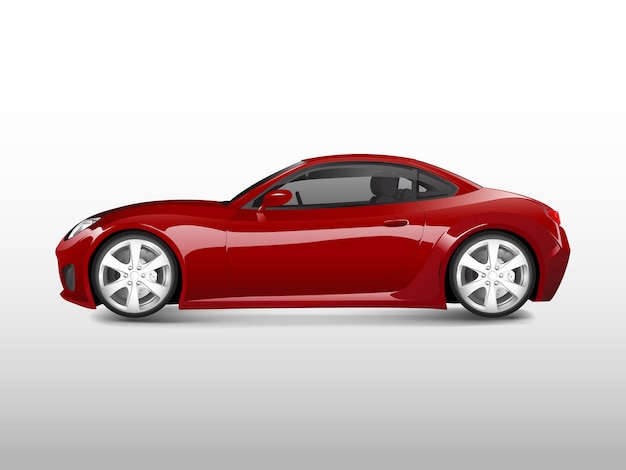 Kostenloser Vektor rotes sportauto getrennt auf weißem vektor