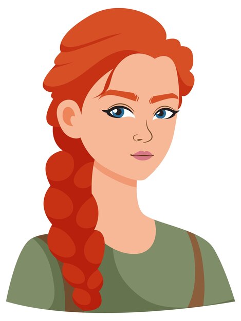 Rothaarige Frau mit geflochtenen Haaren