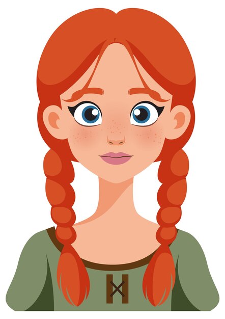 Rothaarige Frau mit Zöpfen