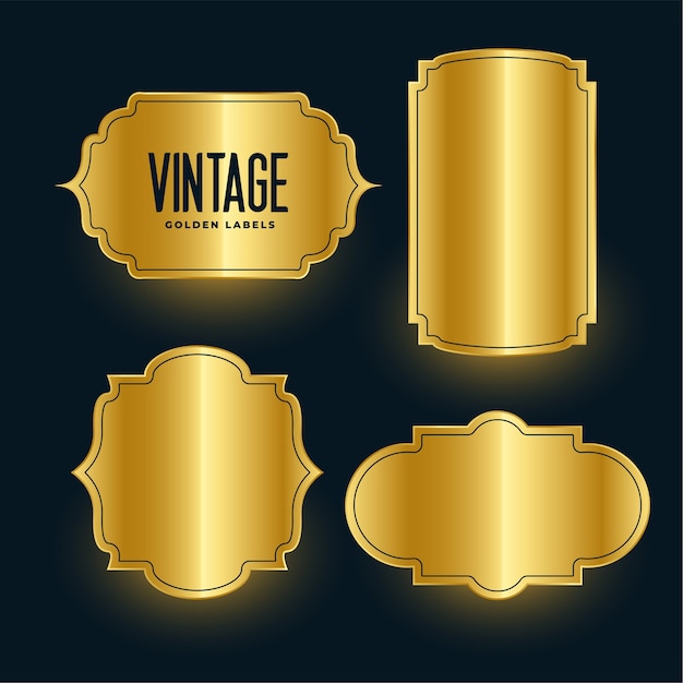 Kostenloser Vektor royal golden vintage glänzende etiketten design-set