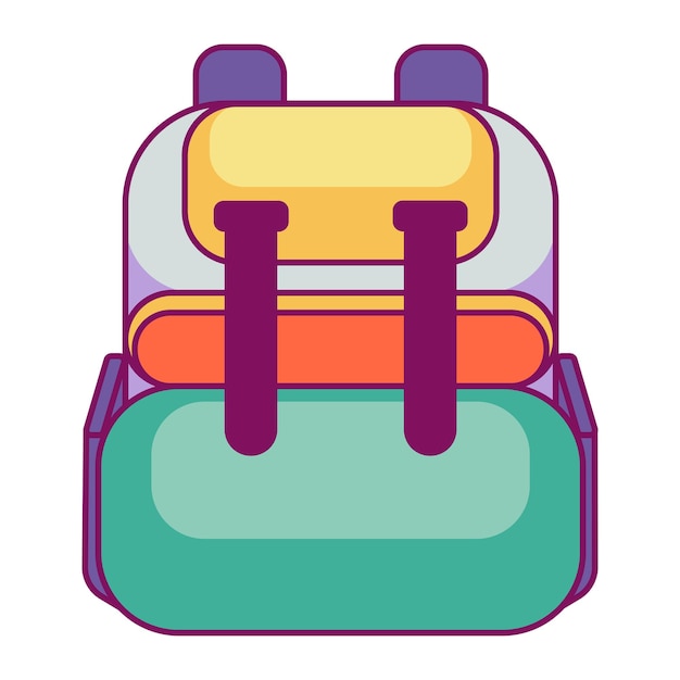 Kostenloser Vektor rucksack-symbol flache illustration