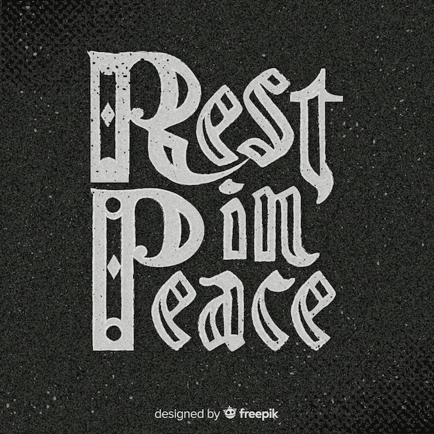 Ruhe in Frieden Schriftzug