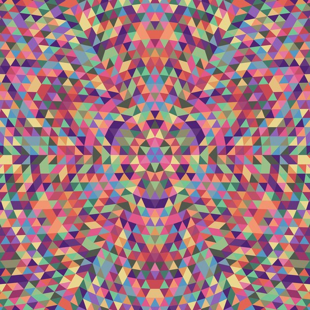 Runde geometrische Dreieck Kaleidoskop Mandala Hintergrund - symmetrische Vektor-Muster-Design aus mehrfarbigen Dreiecken