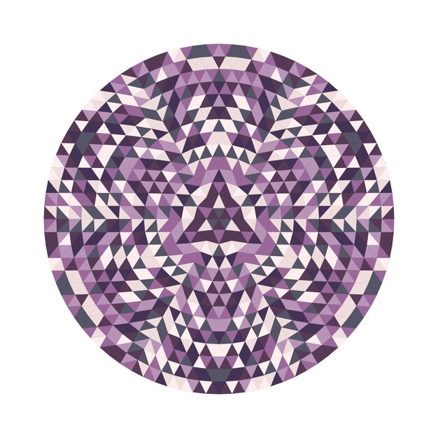 Runde geometrische Dreieck kaleidoskopische Mandala Design Symbol - symmetrische Vektor Muster digitale Kunst