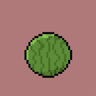Runde wassermelone im pixel-art-stil