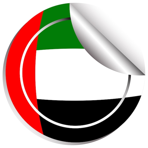 Rundes aufkleberdesign für die flagge der arabischen emirate