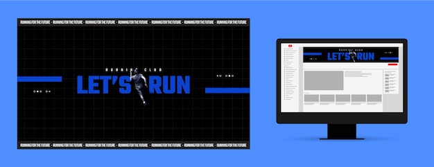 Kostenloser Vektor running club youtube-kanalkunst