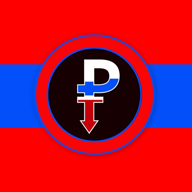 Russischer Rubel Rot Blau Schwarzer Hintergrund Social Media Design Banner Free Vector