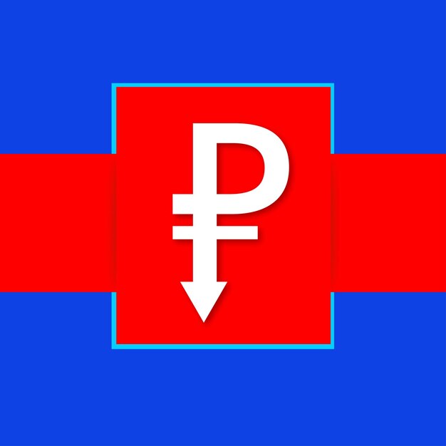 Russischer Rubel Rot Blau Weißer Hintergrund Social Media Design Banner Free Vector