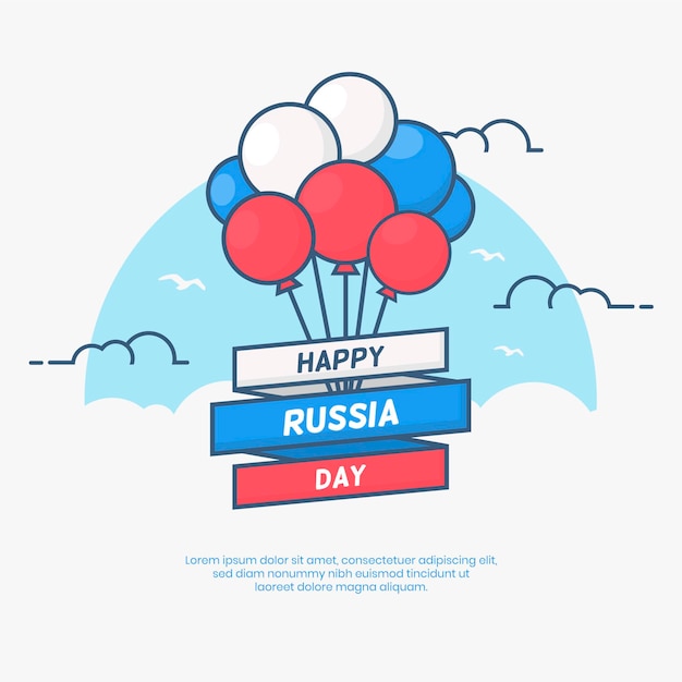 Kostenloser Vektor russland tageshintergrund mit luftballons