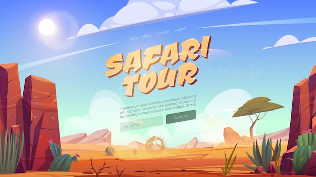 Safari-Tour-Cartoon-Landingpage