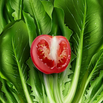 Salat- und tomatenillustration