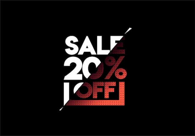 Kostenloser Vektor sale 20 off discount banner rabattangebot preisschild vector modern sticker illustration