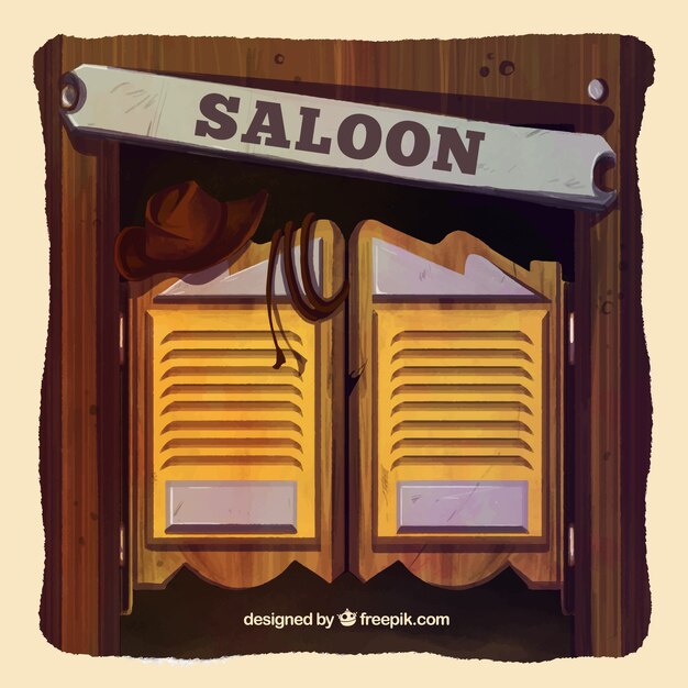 Saloon Hintergrund in Aquarell-Stil