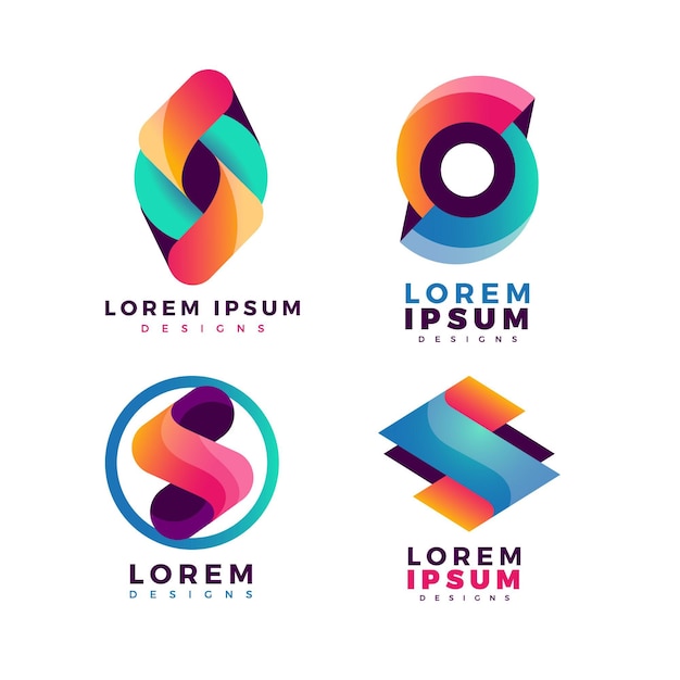 Kostenloser Vektor sammlung der logo-vorlagen von gradient