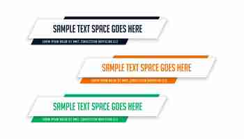 Kostenloser Vektor sammlung des unteren dritten infobar-banners für geschäftspräsentationen