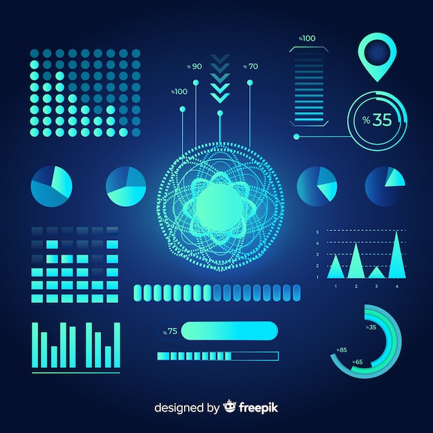 Sammlung futuristische infographic elemente