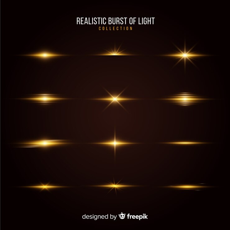 Kostenlose Vektor sammlung realistischer lichtblitze