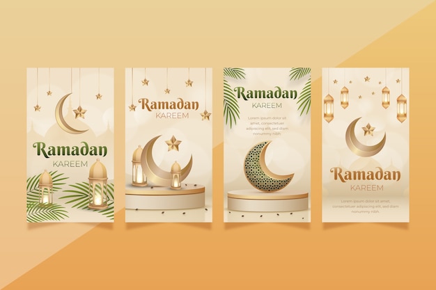 Sammlung realistischer Ramadan-Instagram-Geschichten