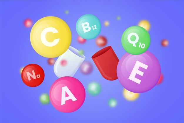 Sammlung verschiedener bunter Vitamine