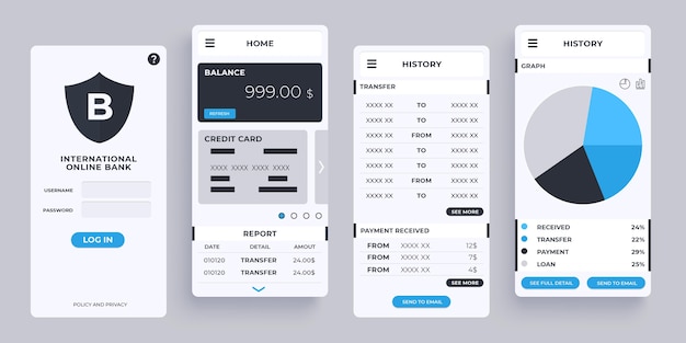 Sammlung von banking-app-schnittstellen
