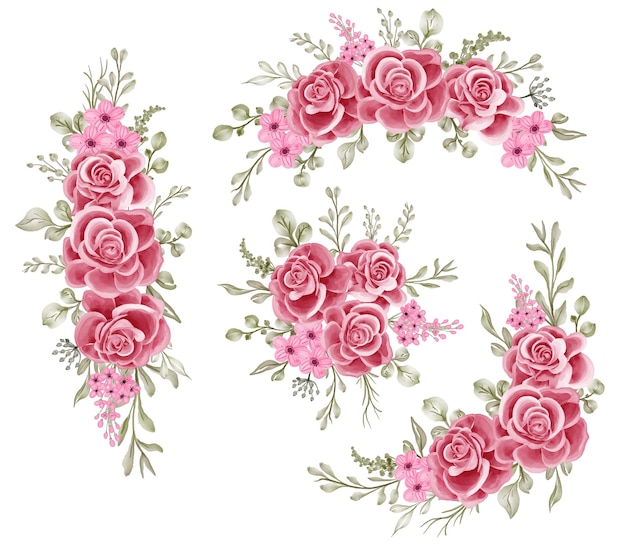 Sammlung von Blumen-Rose-Arrangements