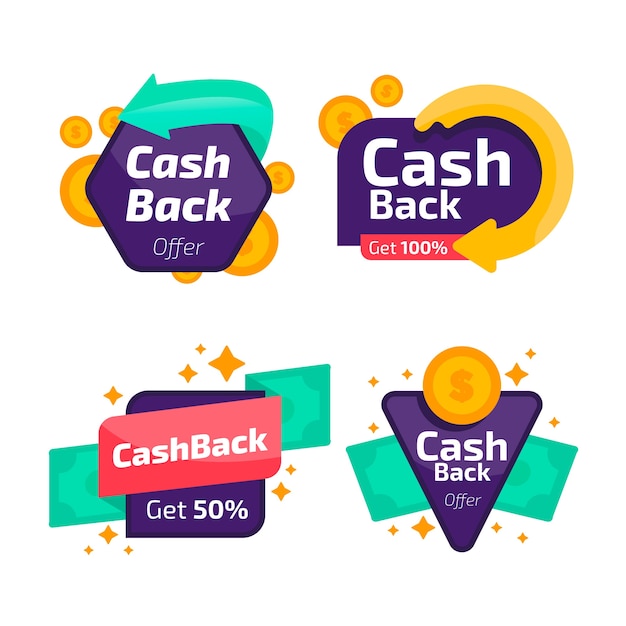 Sammlung von Cashback-Etiketten