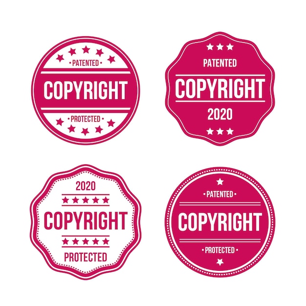 Kostenloser Vektor sammlung von copyright-briefmarken
