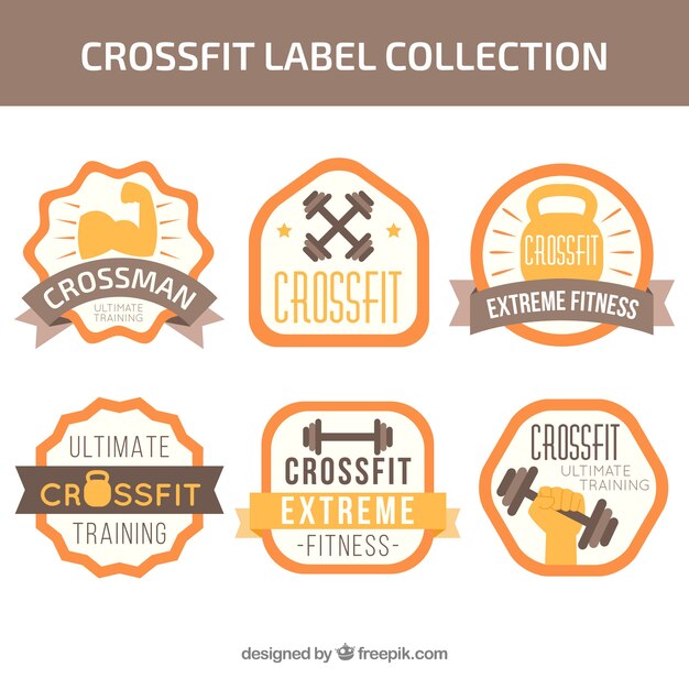 Sammlung von crossfit aufkleber