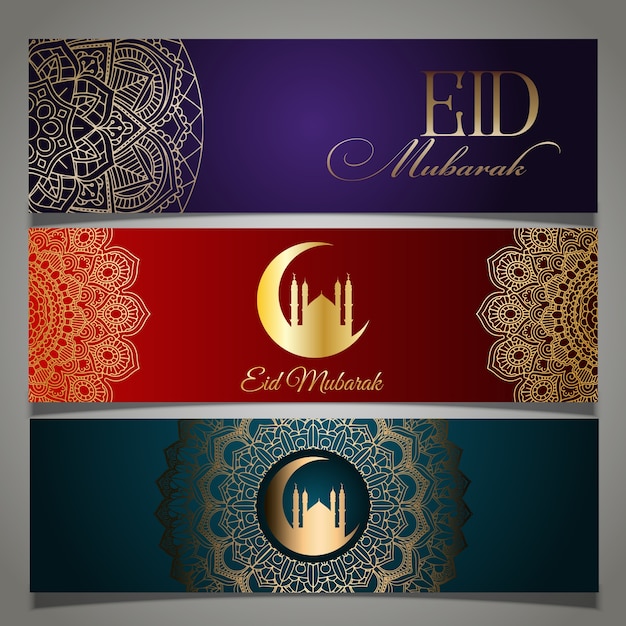 Sammlung von eid mubarak header