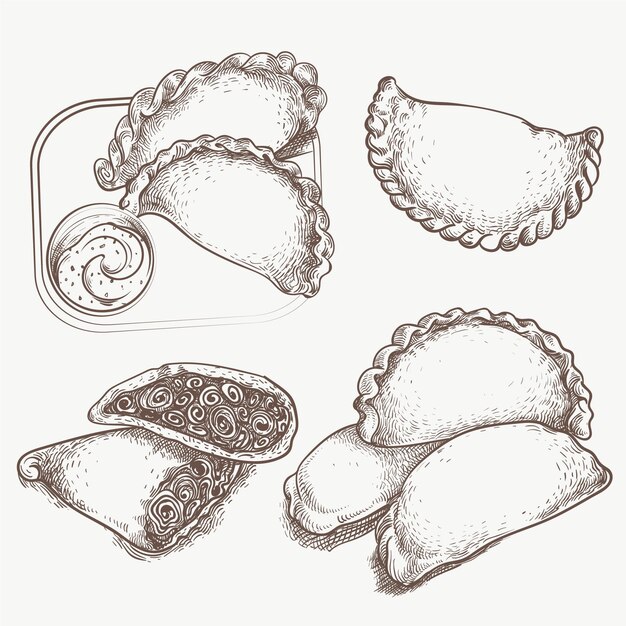 Sammlung von Empanadas