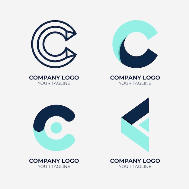 Kostenloser Vektor sammlung von flachen design-c-logos