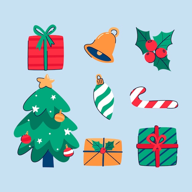 Sammlung von flachen Sinterklaas-Elementen
