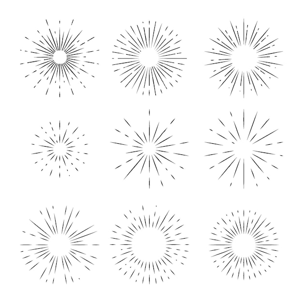 Sammlung von handgezeichneten Sonnenbränden