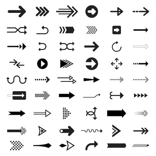 Sammlung von illustrierten Pfeilzeichen