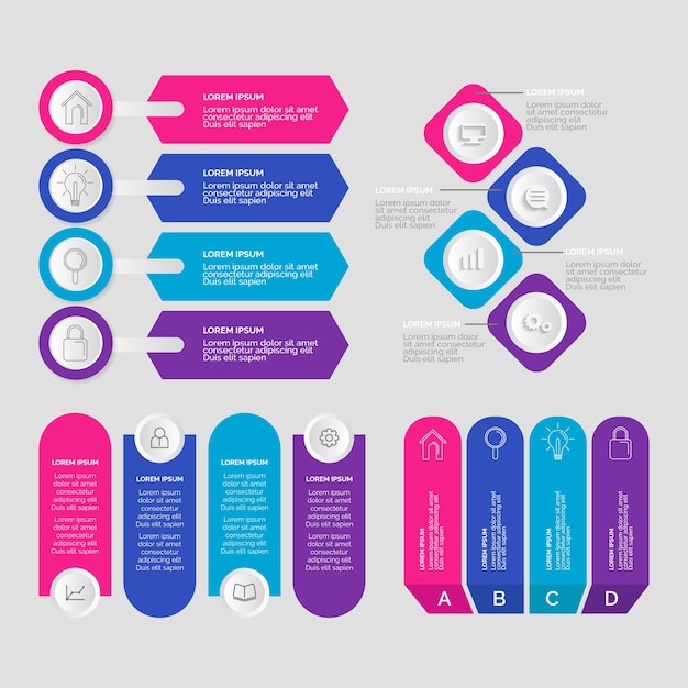 Sammlung von infografik-diagrammelementen